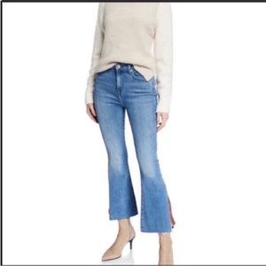 NEW 7 For All Mankind High Waist Slim Kick Flare Cropped Jeans 25